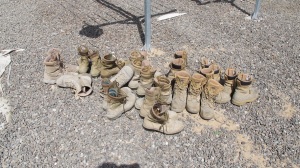 Discarded, dusty boots at AMAB