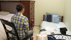 Interviewing Danica in my bedroom in Bahrain